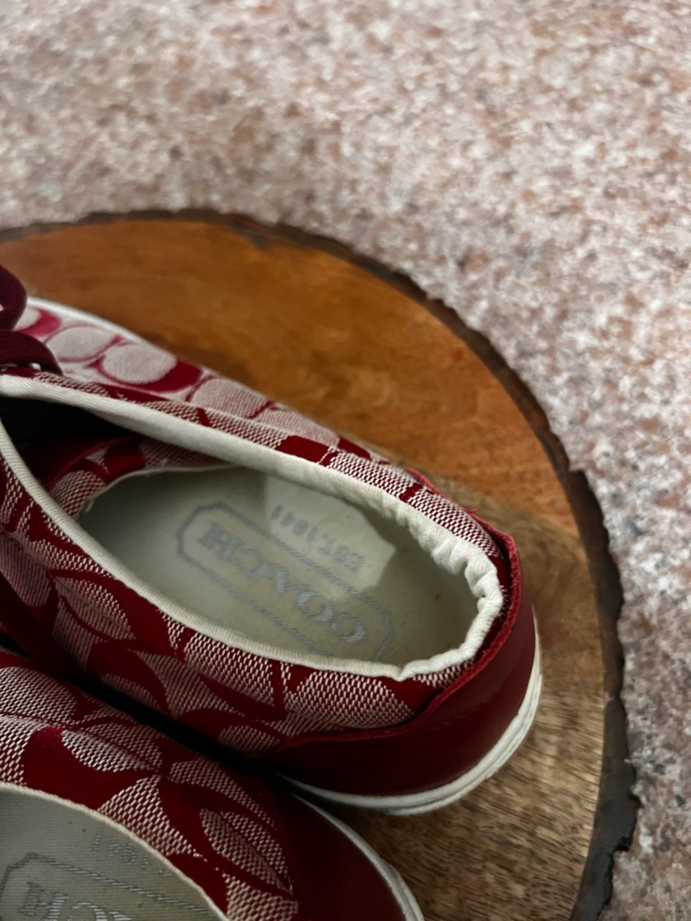 Coach Red Signature Jacquard Slip-On Sneaker